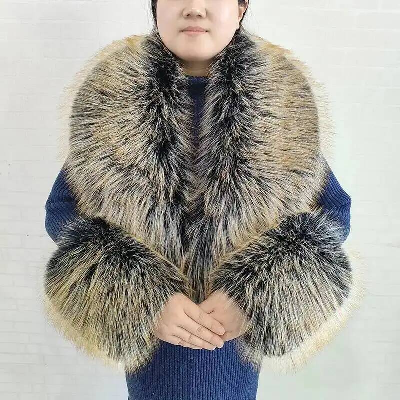 Large Women Faux Fox Fur Scarf - đánh giá và giá Shawl Wrap Winter