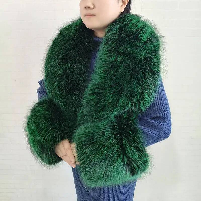 Large Women Faux Fox Fur Scarf - đánh giá và giá Shawl Wrap Winter