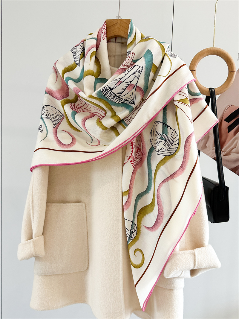 Double Faced 135CM Scarf Luxur - đánh giá và giá Cashmere Pashmina Wrap
