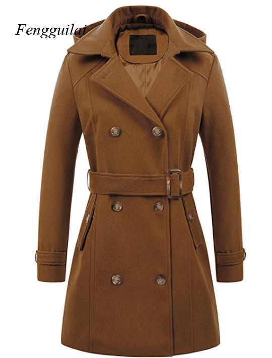 Women's Black Hooded Double Br - đánh giá và giá Wool Coat Peacoat